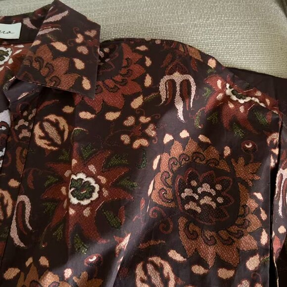 Cara Cara Nash Midi Dress Small Batik Vine Wine Floral Wine - Picture 7 of 9